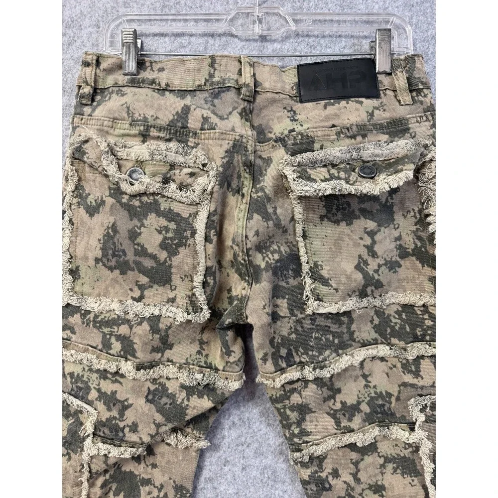 Another‎ Hype Piece AHP Mens Digital Camo Distressed Patchwork Cargo Pants Sz 32